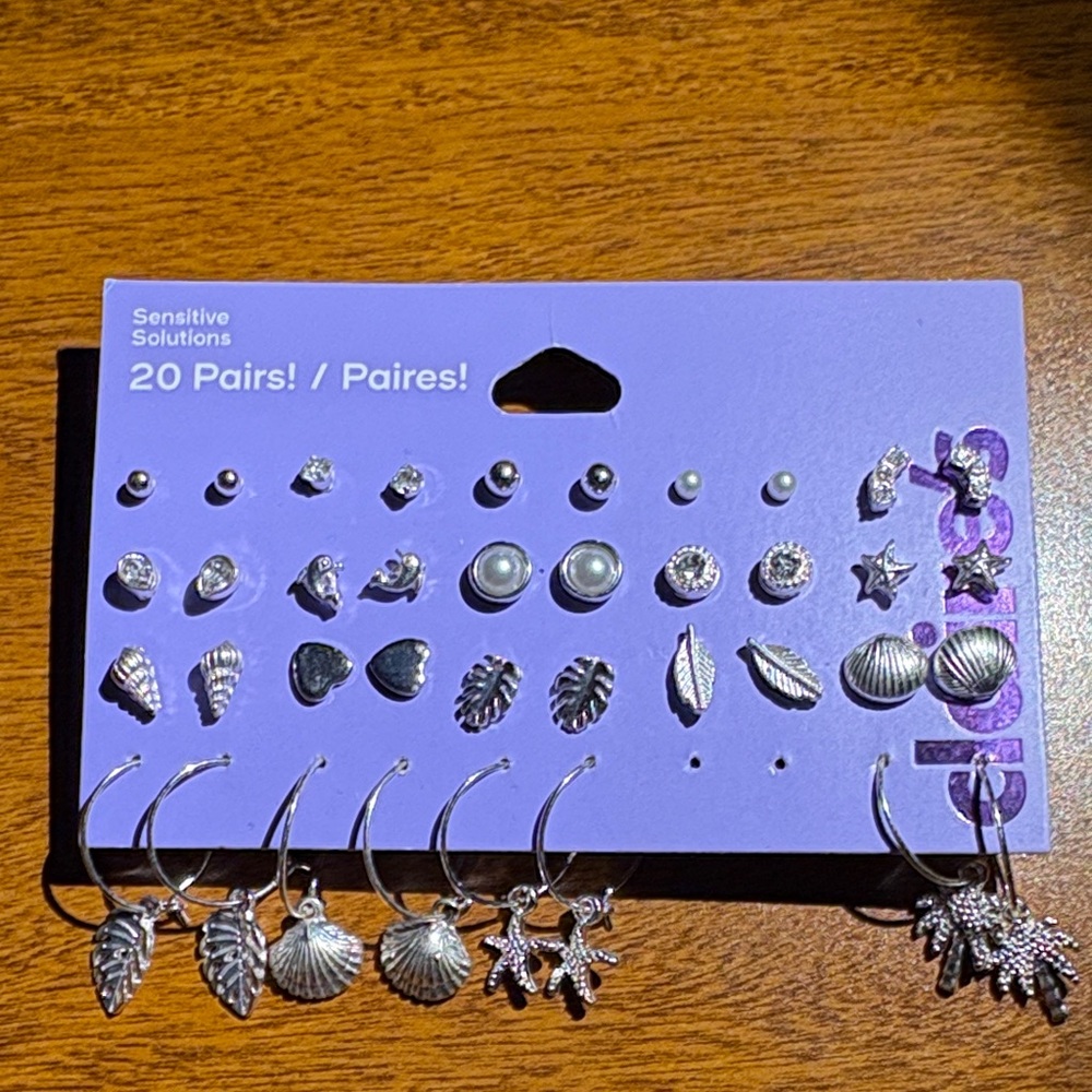 Silver Earring Set - 20 Pairs